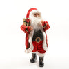 Babbo natale con vestito rosso e regalo in poliestere per decorazioni natalizie