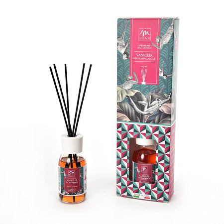 Profumi dal Mondo - DIffusore di Essenza 125ml Vaniglia del Madagascar con Bacchetti in Cotone