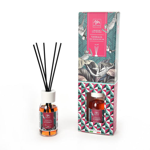Profumi dal Mondo - DIffusore di Essenza 125ml Vaniglia del Madagascar con Bacchetti in Cotone
