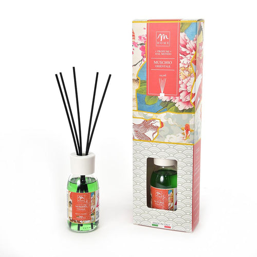 Profumi dal Mondo - Diffusore di Essenza 125ml Muschio Orientale con Bacchetti in Cotone