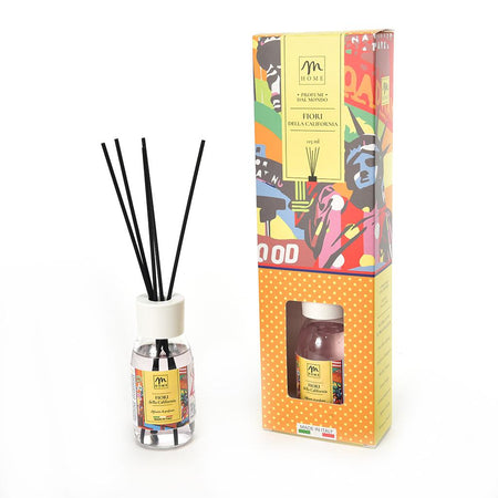 Profumi dal Mondo - Diffusore di Essenza 125ml Fiori della California con Bacchetti in cotone