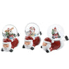 Palla di neve con Babbo Natale, decorazione colore rosso e bianco, 10.5 x 7.5 x h 8.5 cm