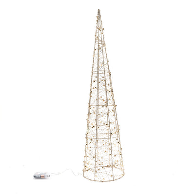 Albero di Natale cono glitterato Diamonds con luci a led Color Oro