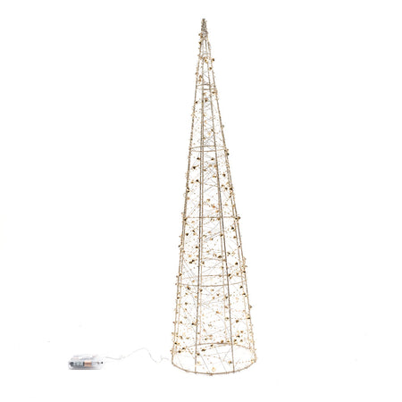 Albero di Natale cono glitterato "Diamonds" con luci a led Color Oro
