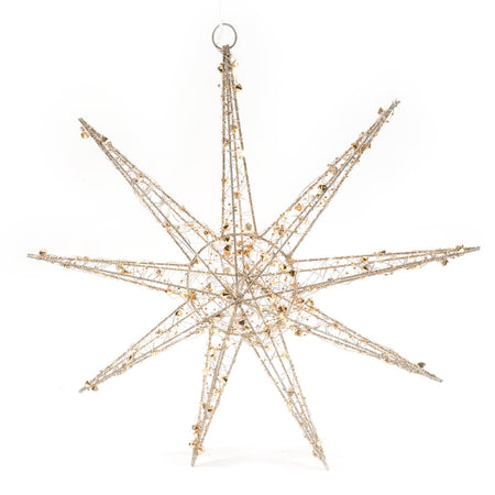 Fiocco di Neve "Diamonds" in metallo con luci a led da 50 cm