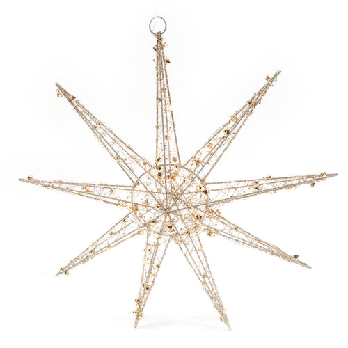 Fiocco di Neve Diamonds in metallo con luci a led da 50 cm