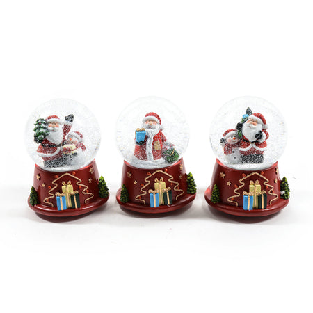 Palla di neve Babbo Natale con glitter neve decorazione natalizia 11 x h 14 cm