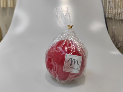 Candela sfera lucida Rosso 10cm D