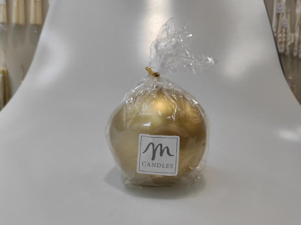 Candela sfera lucida oro 10cm D