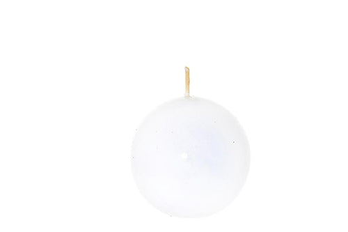 Candela sfera lucida bianco 10cm D