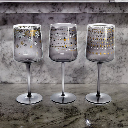 Set da 6 calici in vetro "Elegant Stars" da 320 cL Ø 7 x h 20 cm, decorazione moderna