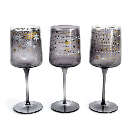 Set da 6 calici in vetro "Elegant Stars" da 320 cL Ø 7 x h 20 cm, decorazione moderna