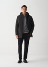 Colmar Giacca lunga uomo stretch nera autunnale con cappuccio fisso