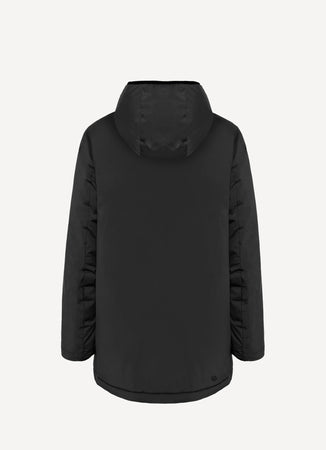 Colmar Giacca lunga uomo stretch nera autunnale con cappuccio fisso