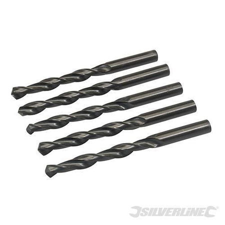 Punte trapano Jobber HSS-R in acciaio forgiato 4341 per metalli Silverline 5 pezzi