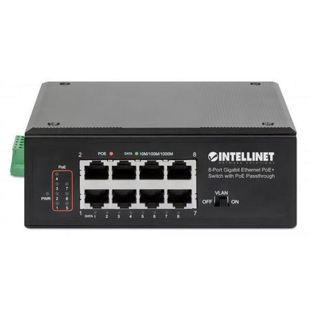 Switch Ethernet Gigabit 8 porte PoE+ con PoE Passante