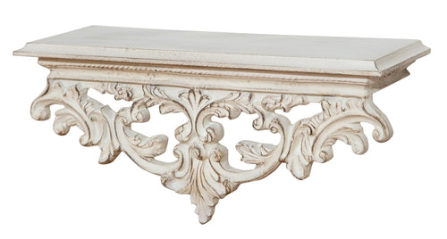 Biscottini Mensola a Muro Biscottini Legno Anticato Bianca 46x17x22 Arredo Casa Italiano