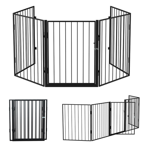 Recinto Cancello Protezione per Cani e Cuccioli 3mt Metallo 5 Moduli da 60x75 cm