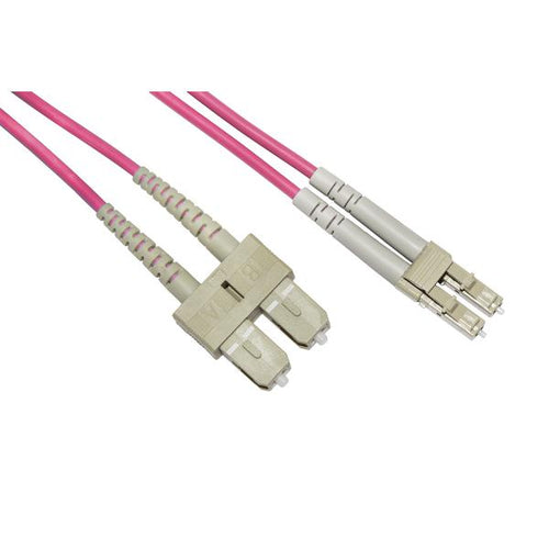 Cavo fibra ottica lc a sc - multimode duplex - om4 50/125 - 2 mt