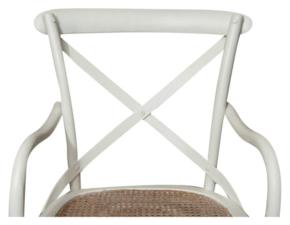 Biscottini Sedia Thonet Biscottini braccioli frassino bianca anticata paglia Vienna