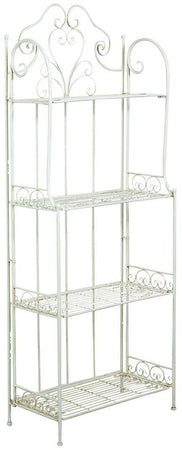 Biscottini Etagere multifunzione richiudibile in ferro battuto finitura bianca anticata L63xPR33xH165 cm