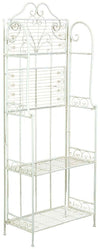 Biscottini Etagere Scaffale Biscottini 63x33x165 Ferro Battuto Bianco Anticato 4 Ripiani