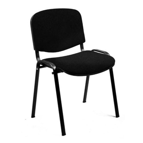 Sedia visitatore 4 gambe unisit dado d5s acciaio nero - rivestimento eco ppl - nero - conf. 4 pezzi - d5s/4/en - 110105