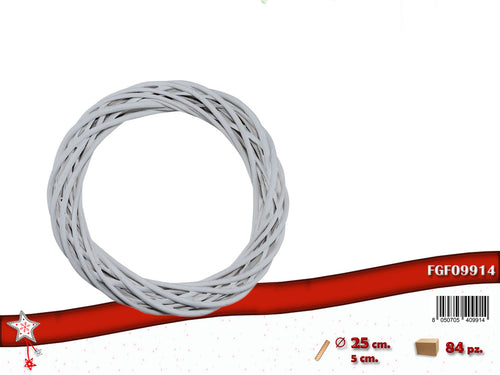 Ciambella Decorativa in legno colore bianco