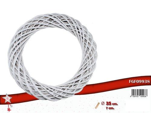 Ciambella Decorativa in Legno color Bianco Ø35cm