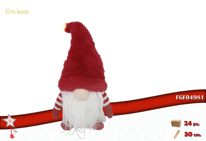 Gnomo con Cappello Rosso Luminoso