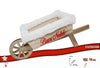 Carriola legno bianca/naturale con bordi peluche
