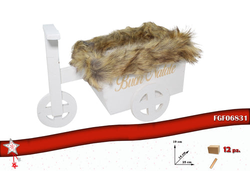 Bicicletta legno Naturale/Bianco con bordi peluche