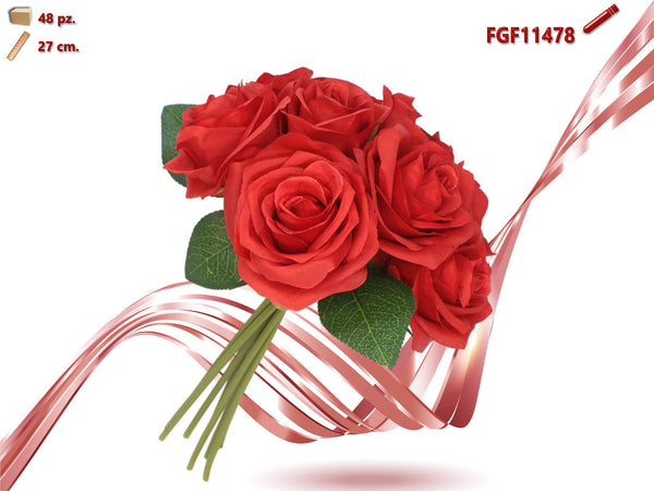 Fascio 9 Rose Colore Rosso