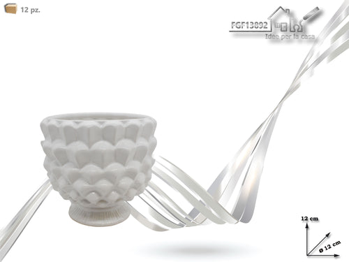 Vaso Portapianta Bianco d.12cm h.12cm.