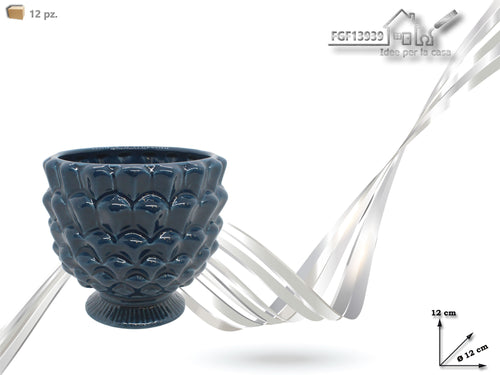 Vaso Portapianta Blu d.12cm h.12cm.