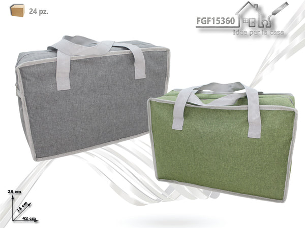 Borsa Termica 24L Colore Verde e Grigio