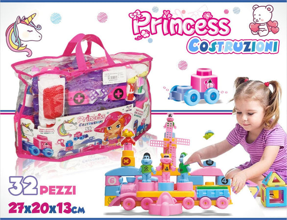 SACCA COSTRUZIONI 32 PEZZI ROSA