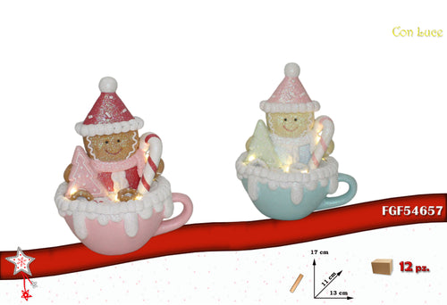 Pan di Zenzero Poliresina con Luce