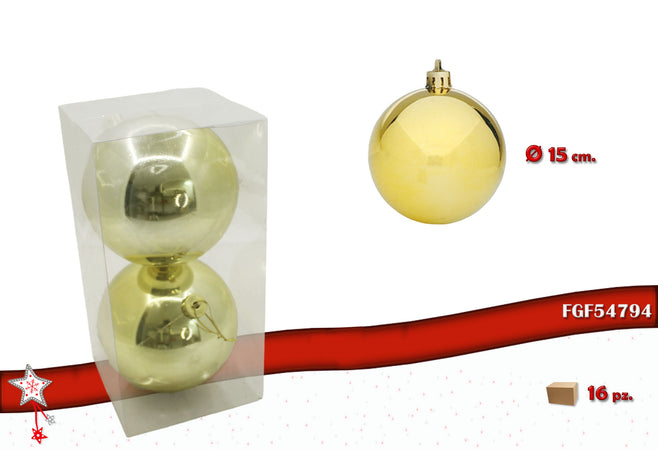 Confenzione 2 Sfere Liscie Oro