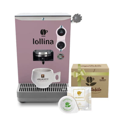 Lollo caffe` nuova lollina+ (lillador) - macchina caffe` espresso a cialde + 40 cialde miscela oro - LOLLINALILLADOR
