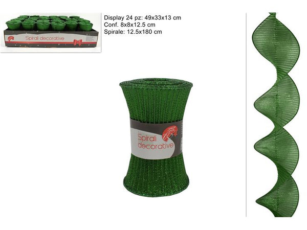 Decorazione Tessuto Spirale 12,5x180cm Verde