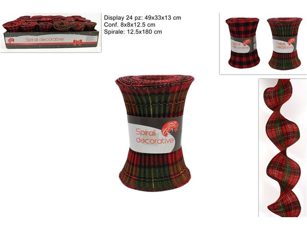 Decorazione Tessuto Spirale 12,5x180 Spirale Scozzese