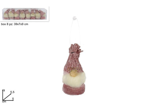 Gnomi di Natale velluto rosa