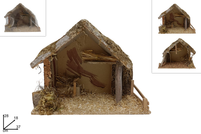 Capanna decorativa natalizia vuota termoretraibile per presepe