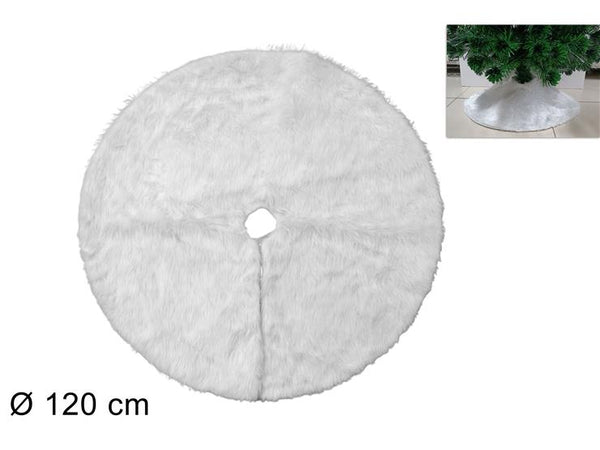 Tappeto Albero Pelliccia Bianco 120cm