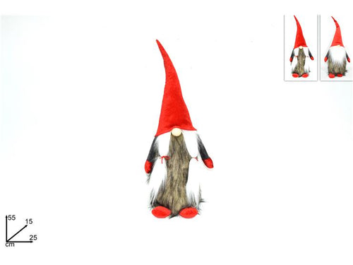 Gnomo di natale con pelliccia naturale cm55