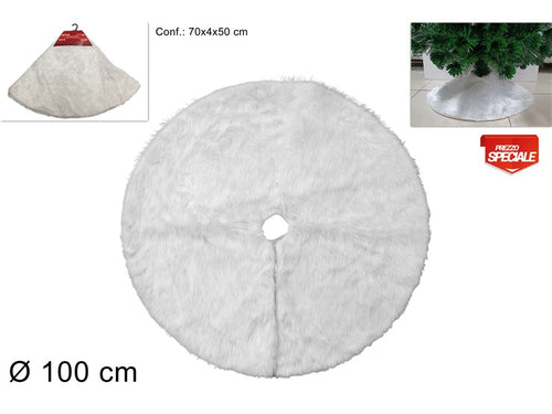Tappeto Albero Pelliccia Bianco 100cm