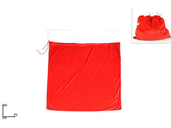 Sacco 70x90cm velluto e pelliccia Babbo Natale.