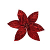 Fiore in velluto colore Rosso con stelo per Alberi e Ghirlande natalizie h 50 cm