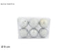 Palle 8cm 6 pezzi Perlata/Satinata Silver